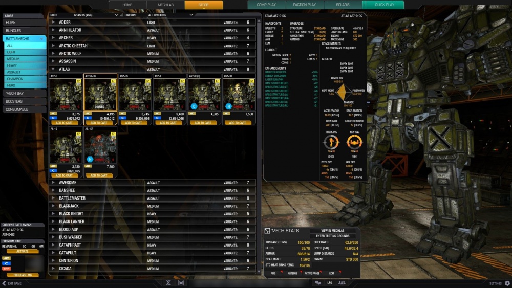 Mechwarrior online hot sale store